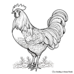 Detailed Vintage-Style Chicken Coloring Pages 3