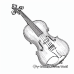 Detailed Violin Coloring Pages for Adults 1