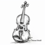 Detailed Violin Coloring Pages for Adults 2