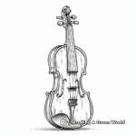 Detailed Violin Coloring Pages for Adults 3