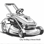 Detailed Walk-Behind Lawn Mower Coloring Pages for Adults 1