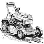 Detailed Walk-Behind Lawn Mower Coloring Pages for Adults 2