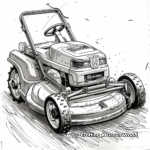 Detailed Walk-Behind Lawn Mower Coloring Pages for Adults 4