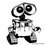Detailed Wall-E and EVE Coloring Pages 1