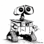 Detailed Wall-E and EVE Coloring Pages 3