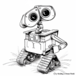 Detailed Wall-E and EVE Coloring Pages 4