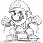 Detailed Waluigi Coloring Pages for Adults 1