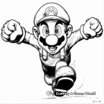 Detailed Waluigi Coloring Pages for Adults 4