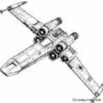 Detailed X-Wing Spaceship Coloring Pages 1