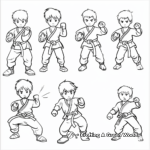 Different Karate Styles: Shotokan, Wado-Ryu, Shito-Ryu Coloring Pages 3