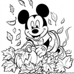 Disney Animal Characters Experiencing Fall Coloring Pages 3