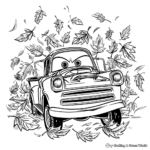 Disney Cars and Fall Leaves Coloring Pages 1