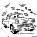 Disney Cars and Fall Leaves Coloring Pages 3