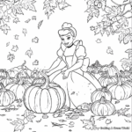 Disney Cinderella’s Pumpkin Fall Coloring Pages 1