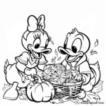 Disney Donald and Daisy Duck Fall Coloring Pages 3