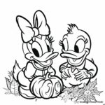 Disney Donald and Daisy Duck Fall Coloring Pages 4
