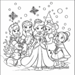 Disney Princesses Winter Wonderland Coloring Pages 1
