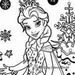 Disney Princesses Winter Wonderland Coloring Pages 4