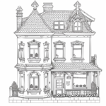 Doll House Exterior View Coloring Pages 1