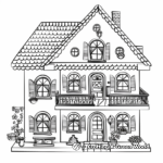 Doll House Exterior View Coloring Pages 3