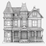 Doll House Exterior View Coloring Pages 4