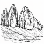 Dolomite Mountain Range Coloring Pages 3
