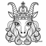 Donning a Crown: Royal Capricorn Coloring Pages 1