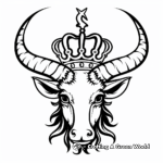Donning a Crown: Royal Capricorn Coloring Pages 3