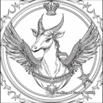 Donning a Crown: Royal Capricorn Coloring Pages 4
