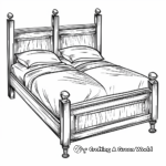 Double Bed Coloring Pages for Kids 1