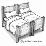 Double Bed Coloring Pages for Kids 2