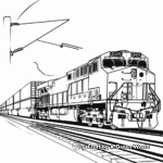 Double-Stack Intermodal Freight Train Coloring Pages 1