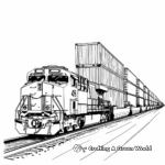 Double-Stack Intermodal Freight Train Coloring Pages 2