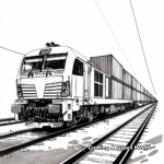 Double-Stack Intermodal Freight Train Coloring Pages 3
