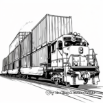 Double-Stack Intermodal Freight Train Coloring Pages 4