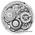 Dramatic Steampunk Gearwork Coloring Pages 1