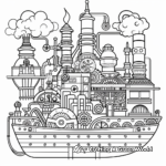 Dramatic Steampunk Gearwork Coloring Pages 3