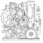 Dramatic Steampunk Gearwork Coloring Pages 4