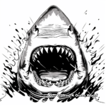 Dramatic Tiger Shark Coloring Pages 1