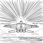 Dramatic Top Gun Sunset Scene Coloring Pages 1
