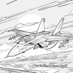 Dramatic Top Gun Sunset Scene Coloring Pages 2