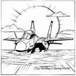 Dramatic Top Gun Sunset Scene Coloring Pages 3