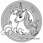 Dreamy Kawaii Unicorn with Rainbow Coloring Pages 2
