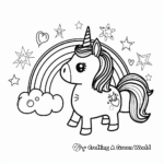 Dreamy Kawaii Unicorn with Rainbow Coloring Pages 4