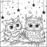 Dreamy Starry Night Owlicorn Coloring Pages 2