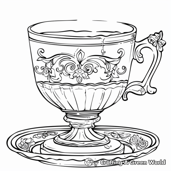 Dreamy Tea Cup Coloring Pages 1