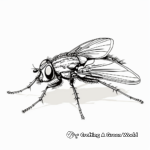 Drones of Nature: Detailed Housefly Coloring Pages 2