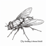 Drones of Nature: Detailed Housefly Coloring Pages 3