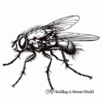 Drones of Nature: Detailed Housefly Coloring Pages 4