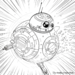 Dynamic Action Scene BB-8 Coloring Pages 1